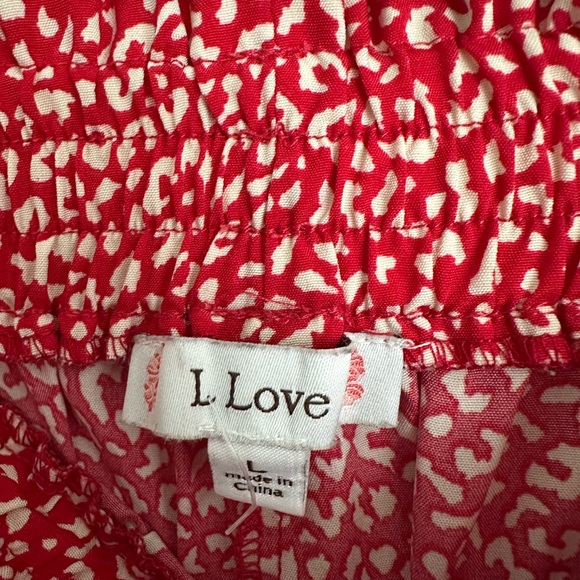 Red Leopard Ruffle Shorts - Size L - Picture 4 of 5